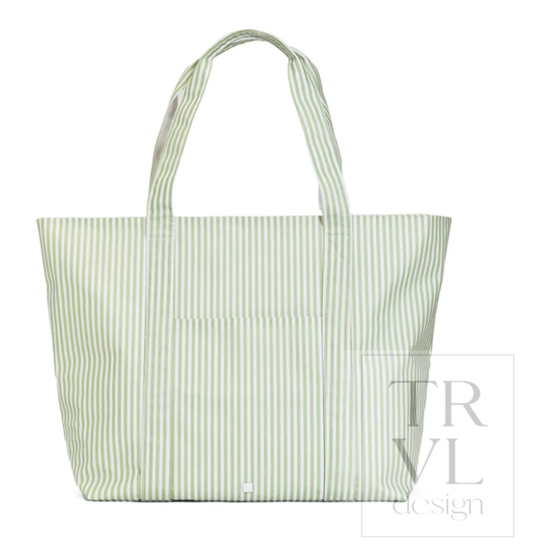 TRVL Design | Jumbo Tote - X-Large Pimlico Stripe Sage