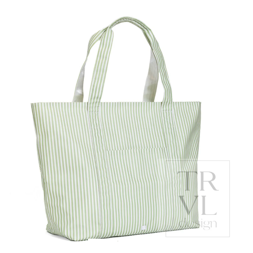 TRVL Design | Jumbo Tote - X-Large Pimlico Stripe Sage