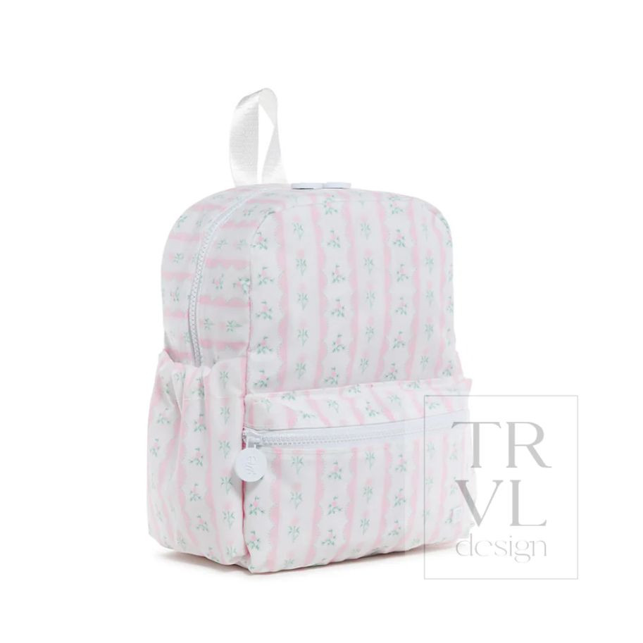 TRVL Design | Mini Backer Ribbon Floral Pink Backpack