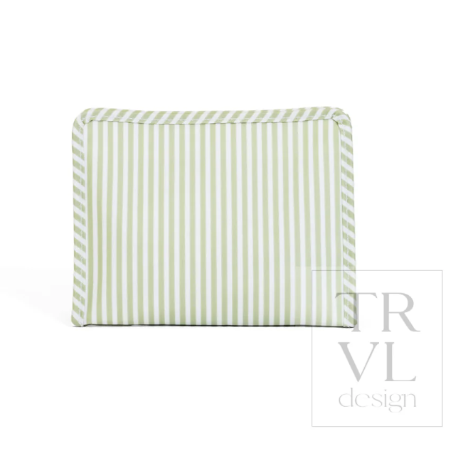 TRVL Design | Roadie Medium Zip Pouch Pimlico Sage Stripe