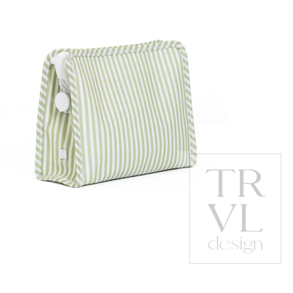 TRVL Design | Roadie Medium Zip Pouch Pimlico Sage Stripe