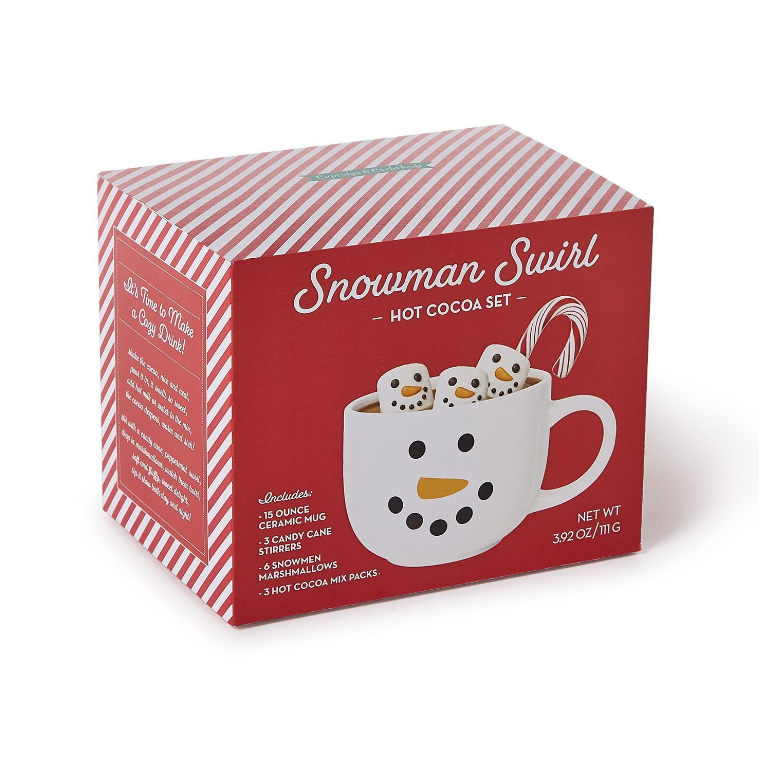 Snowman Swirl Hot Cocoa Set in Gift Box