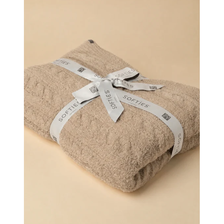 Softies Cable Knit Marshmallow Blanket