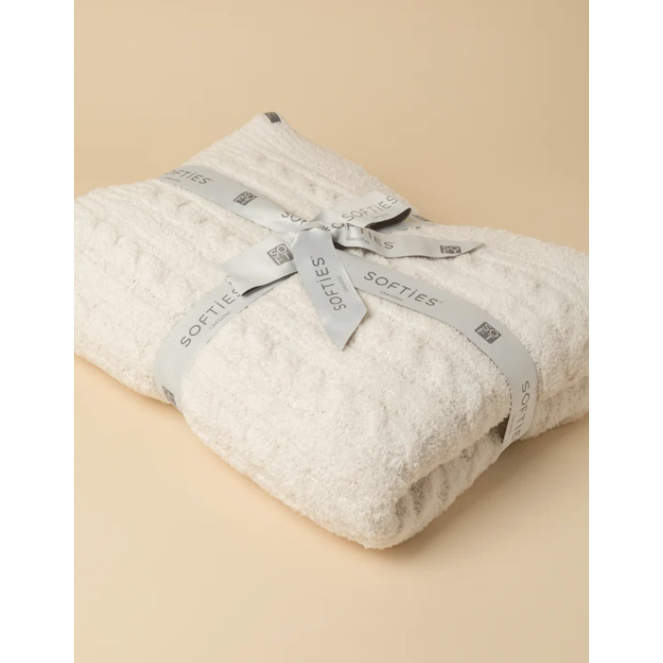 Softies Cable Knit Marshmallow Blanket