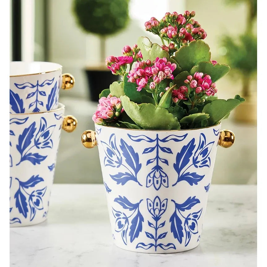 Ceramic Damask Cache Pot
