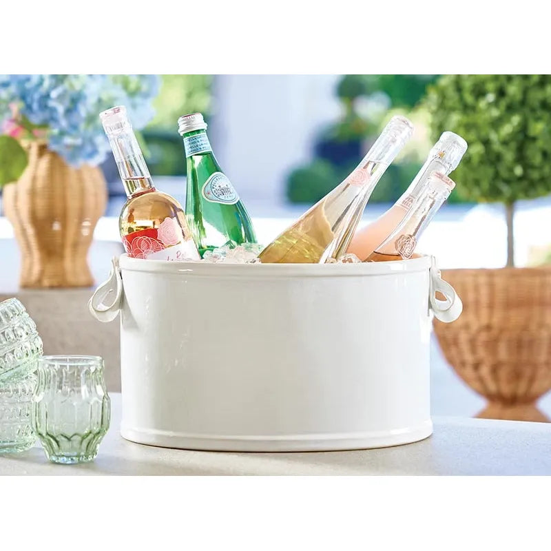 Ceramic Ribbon Handle Beverage Bucket