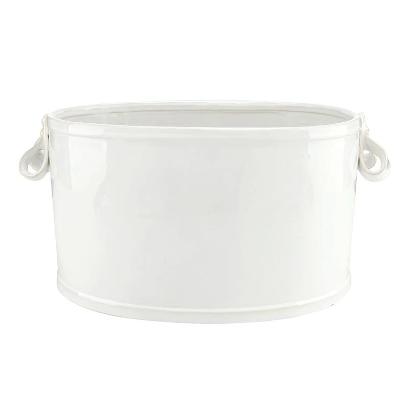 Ceramic Ribbon Handle Beverage Bucket