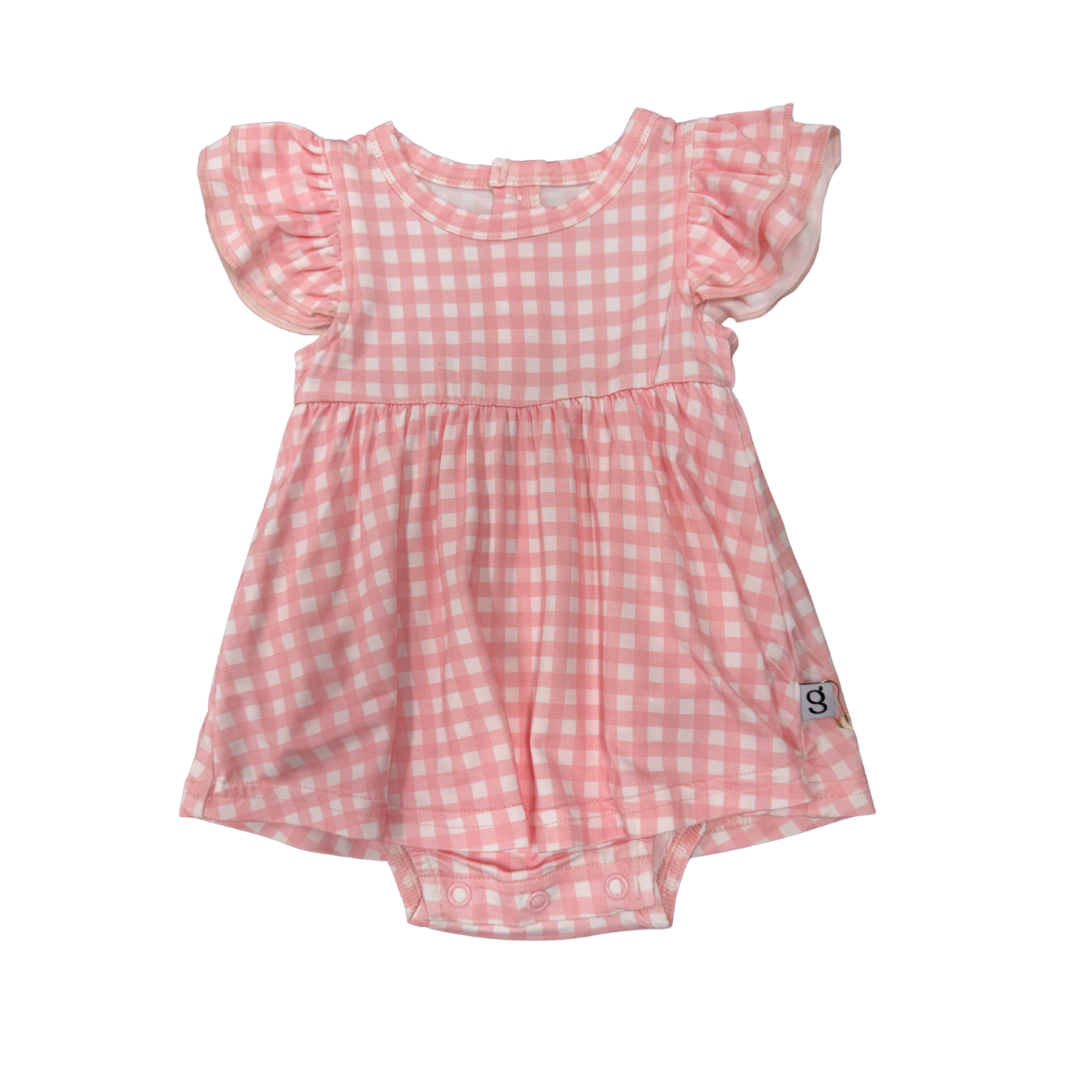 Pink Gingham Bodysuit Dress