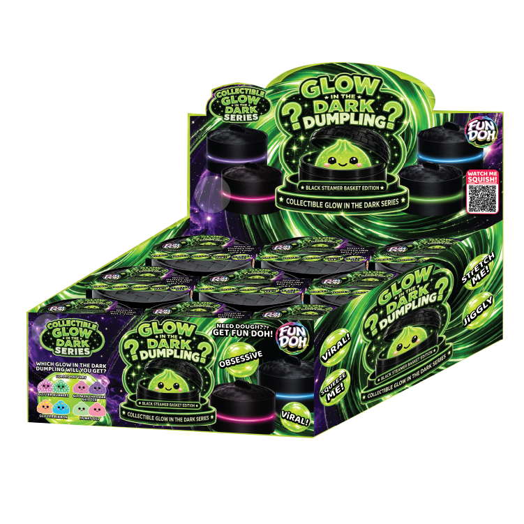 Fun Doh Glow In Dark Mystery Dumpling Squishy Black Basket
