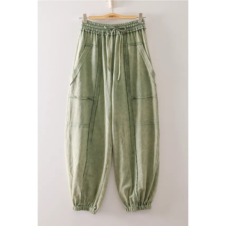 Vintage Wash Cargo Jogger Pants