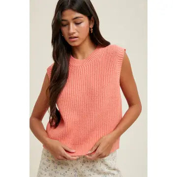 Sleeveless Knit Sweater Vest