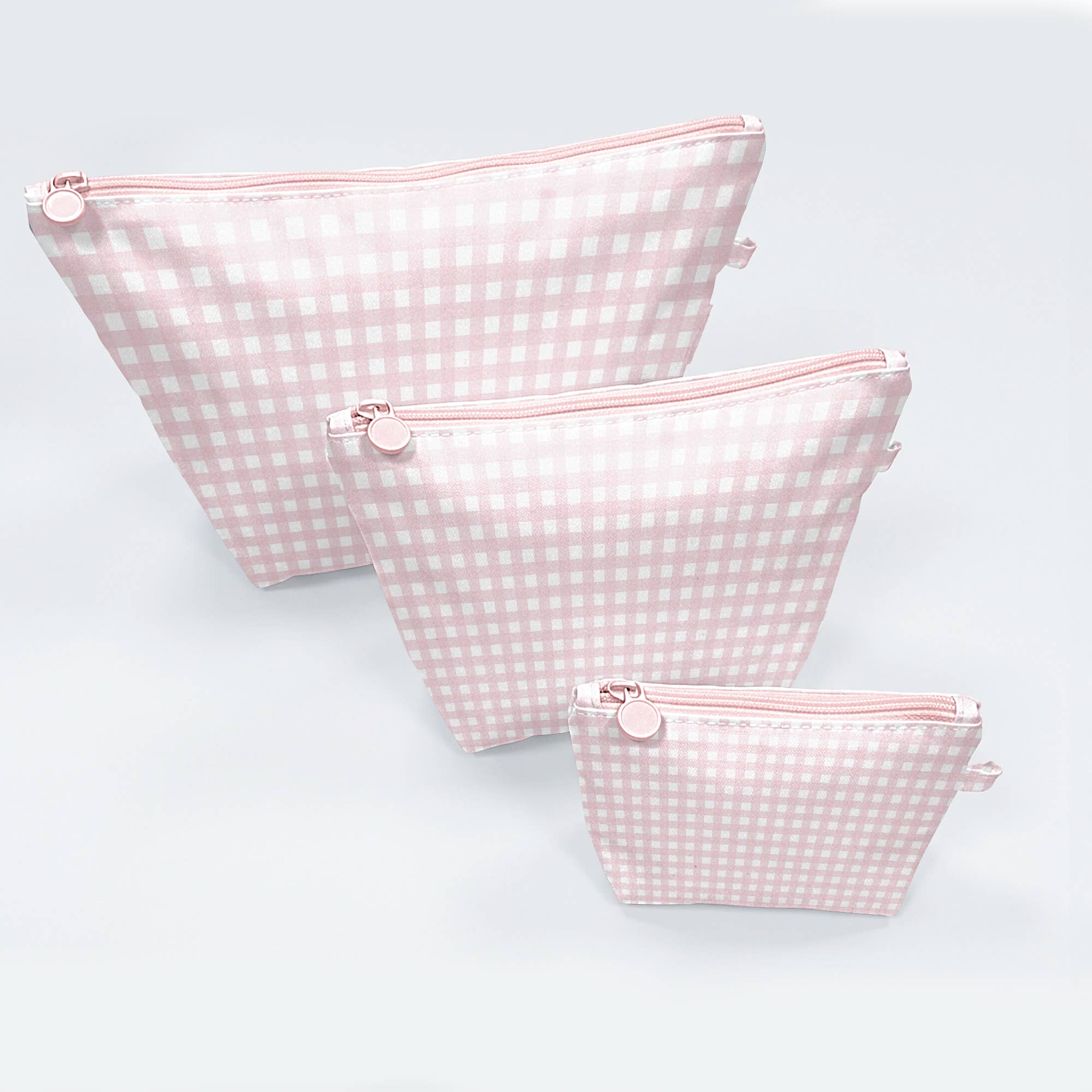 Pink Gingham Easy Clean Wipeable Pouch