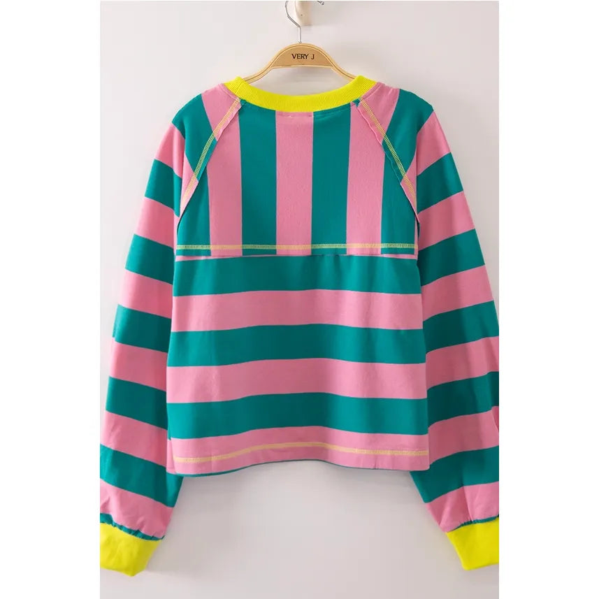 Casual Stripe Cropped Top