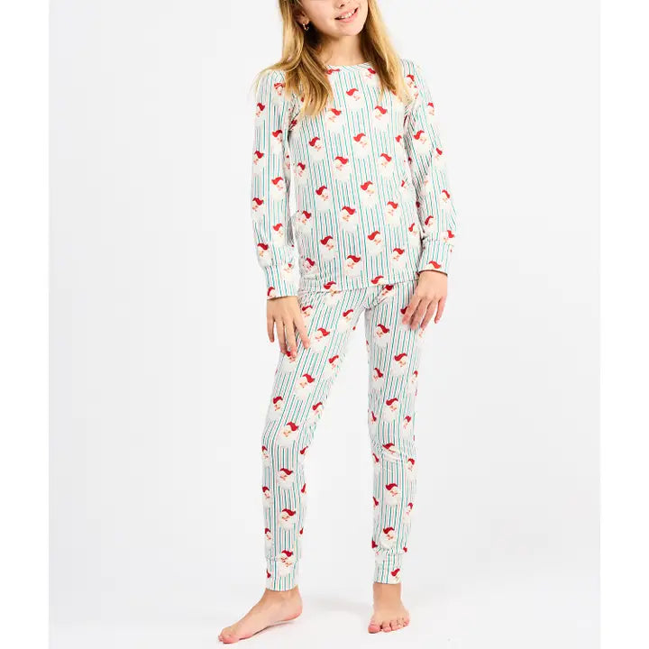 Santa Baby Striped Kids Pajama Set