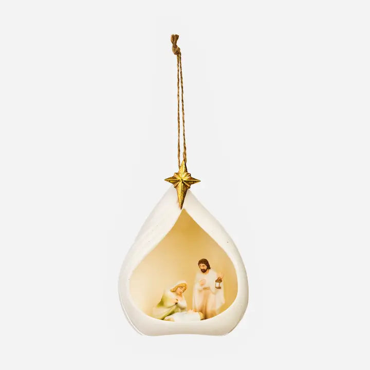 Nativity Porcelain Christmas Ornament
