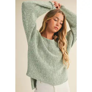Muted Mint Two Tone Sweater