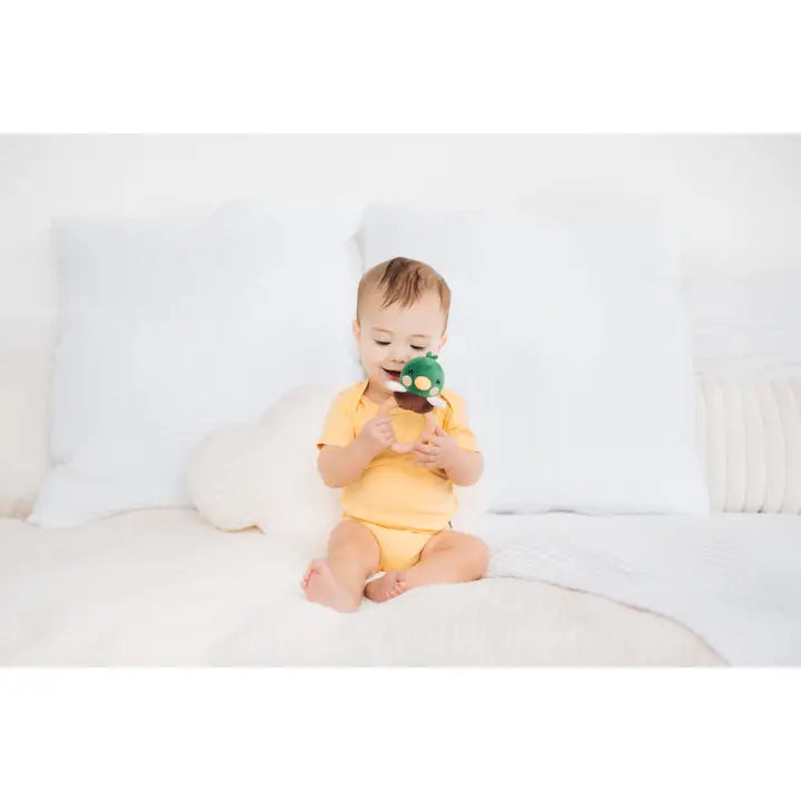 Mallard Duck Wooden & Plush Baby Teether
