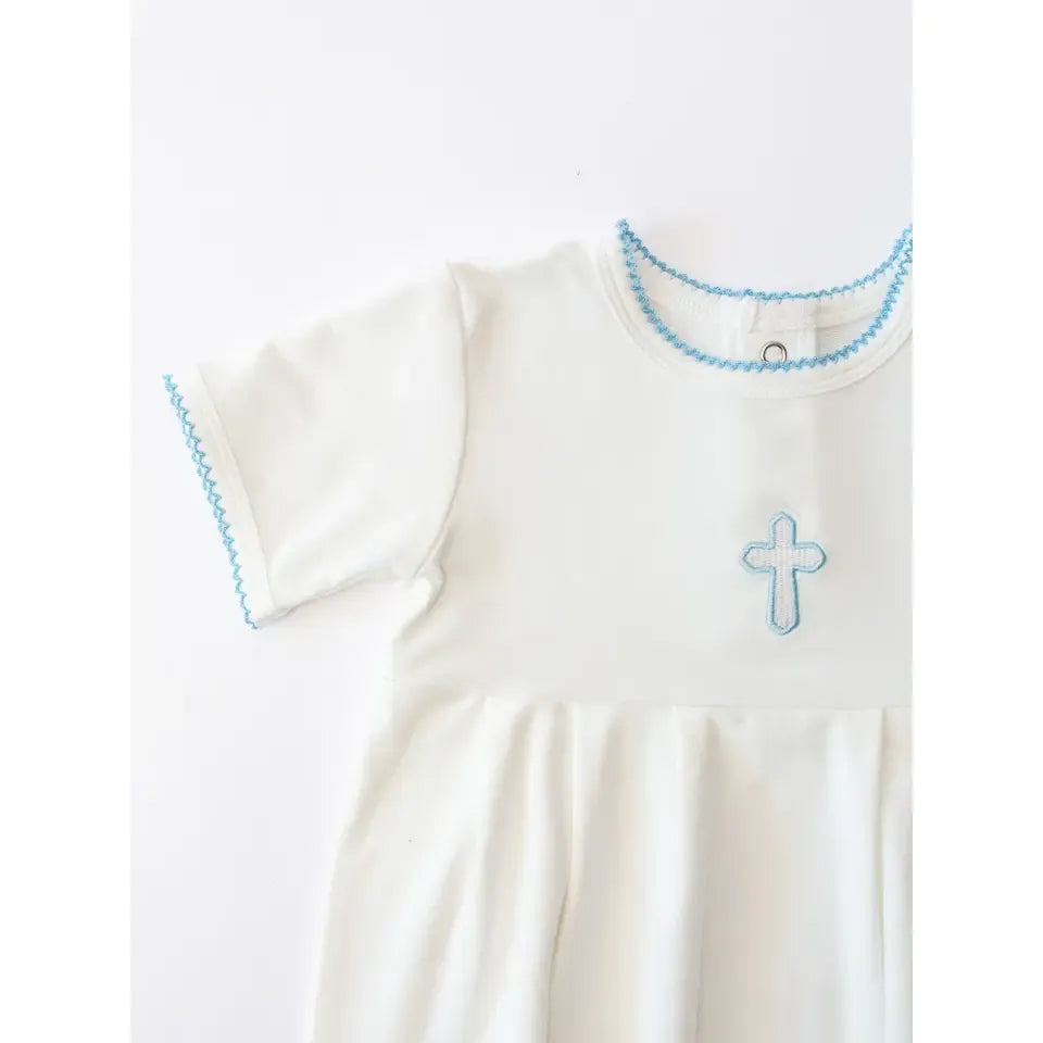 Blue Cross Embroidered Bubble