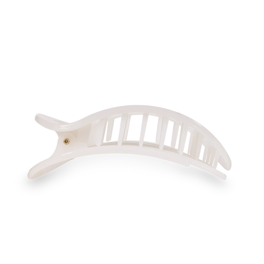 TELETIES Round Flat Hair Clip Coconut White