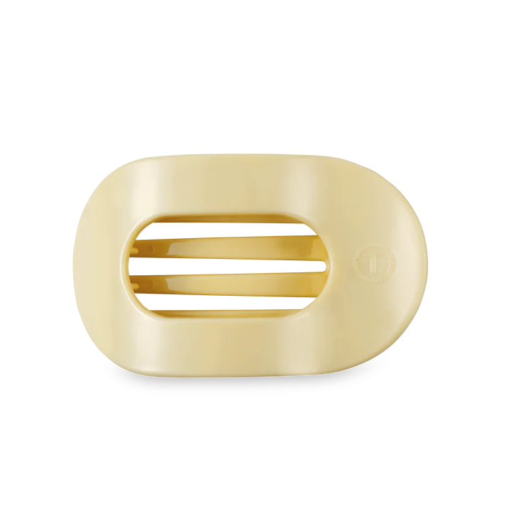 Butter Yellow Flat Round Hair Clip