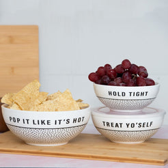 Tight/Treat/Pop Ceramic Bowls with Lids - Miles and Bishop