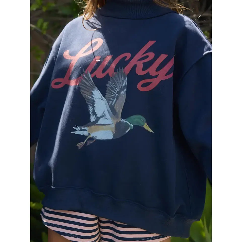 'Lucky & Mallard' Mock-Neck Sweatshirt