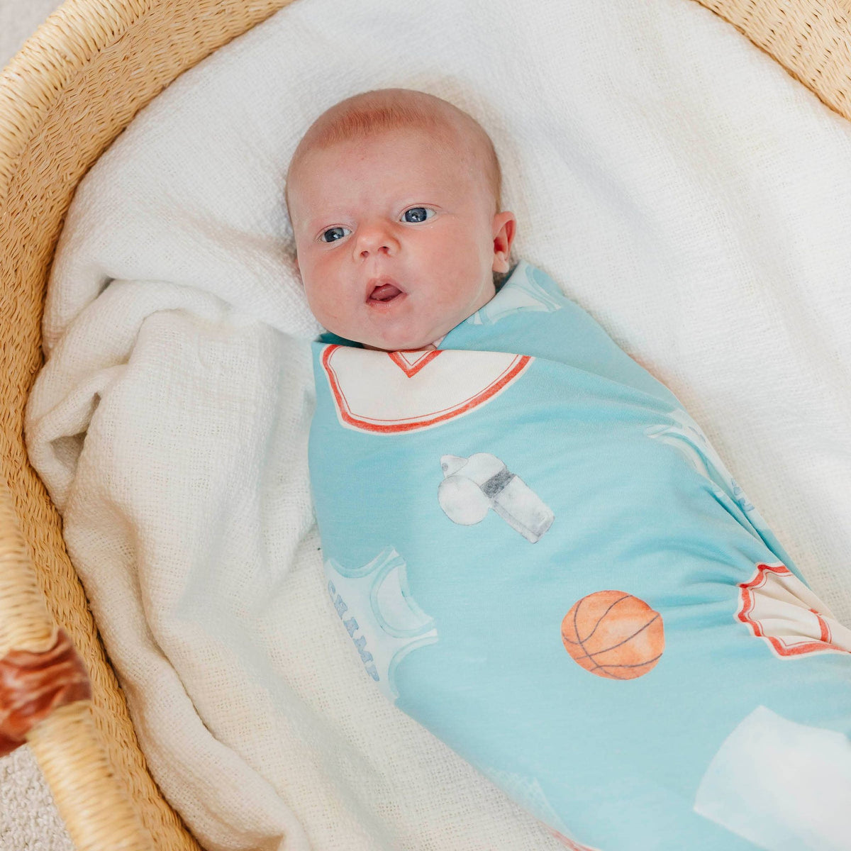 Knit Swaddle Blanket Slam Dunk