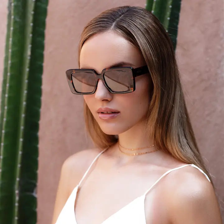 Freyrs Camilla Acetate Womens Rectangular Sunglasses