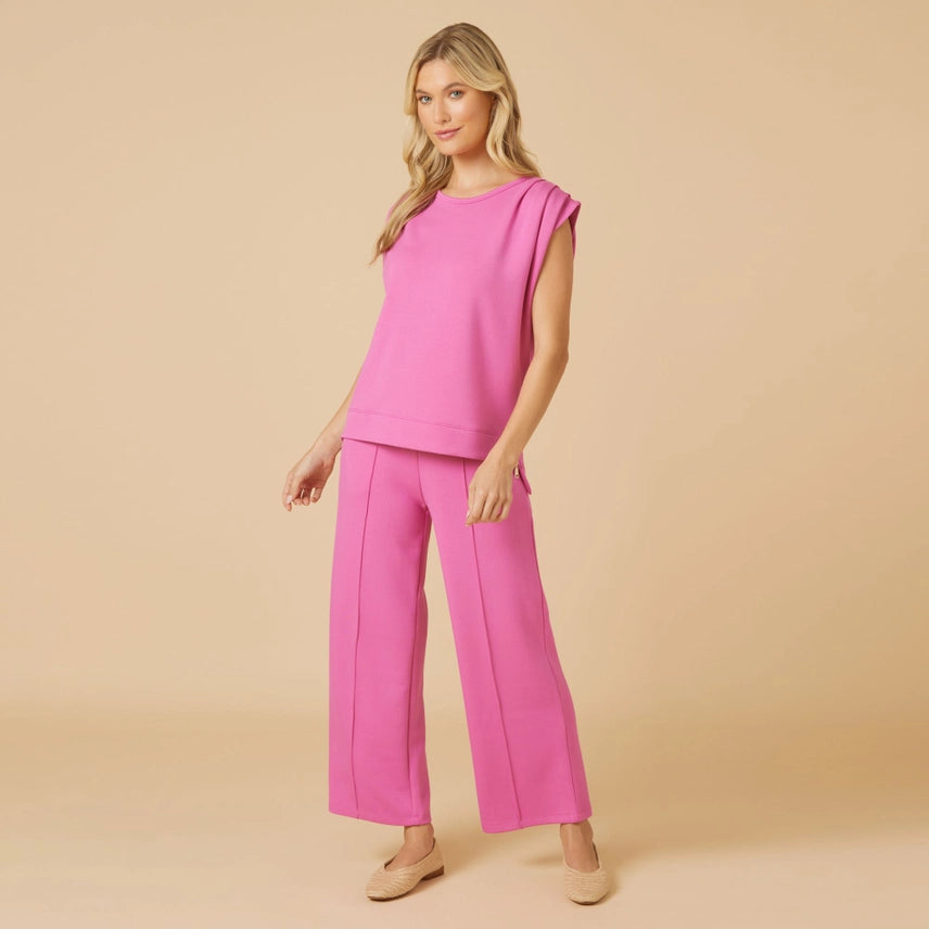 Softies Dreamtech Pleated Shoulder Tank with Cropped Pant