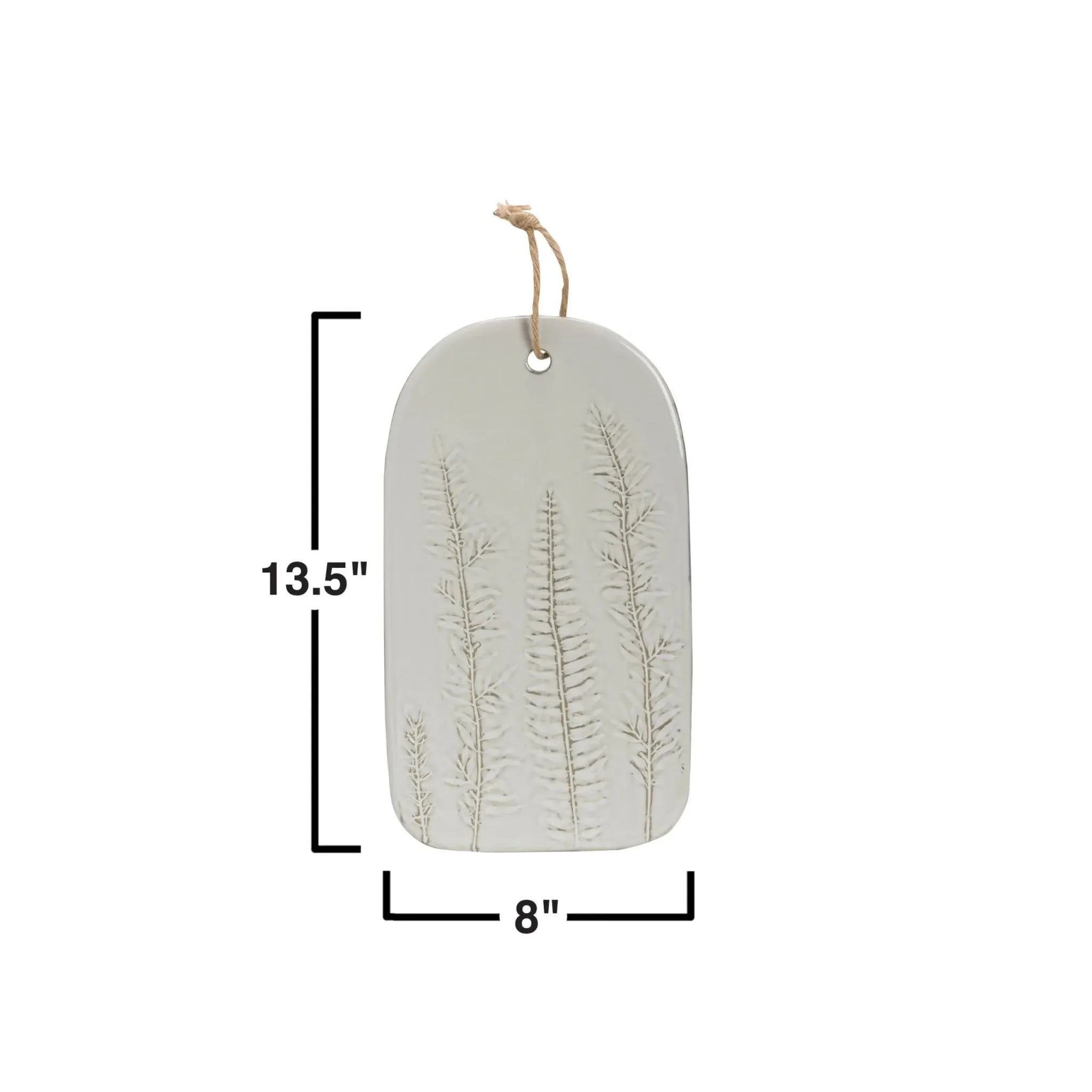 Porcelain Serving Platter with Fern Impressions