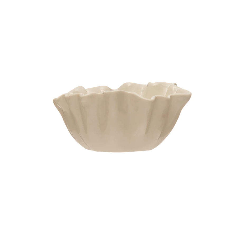 Stoneware Small Fluted Bowl