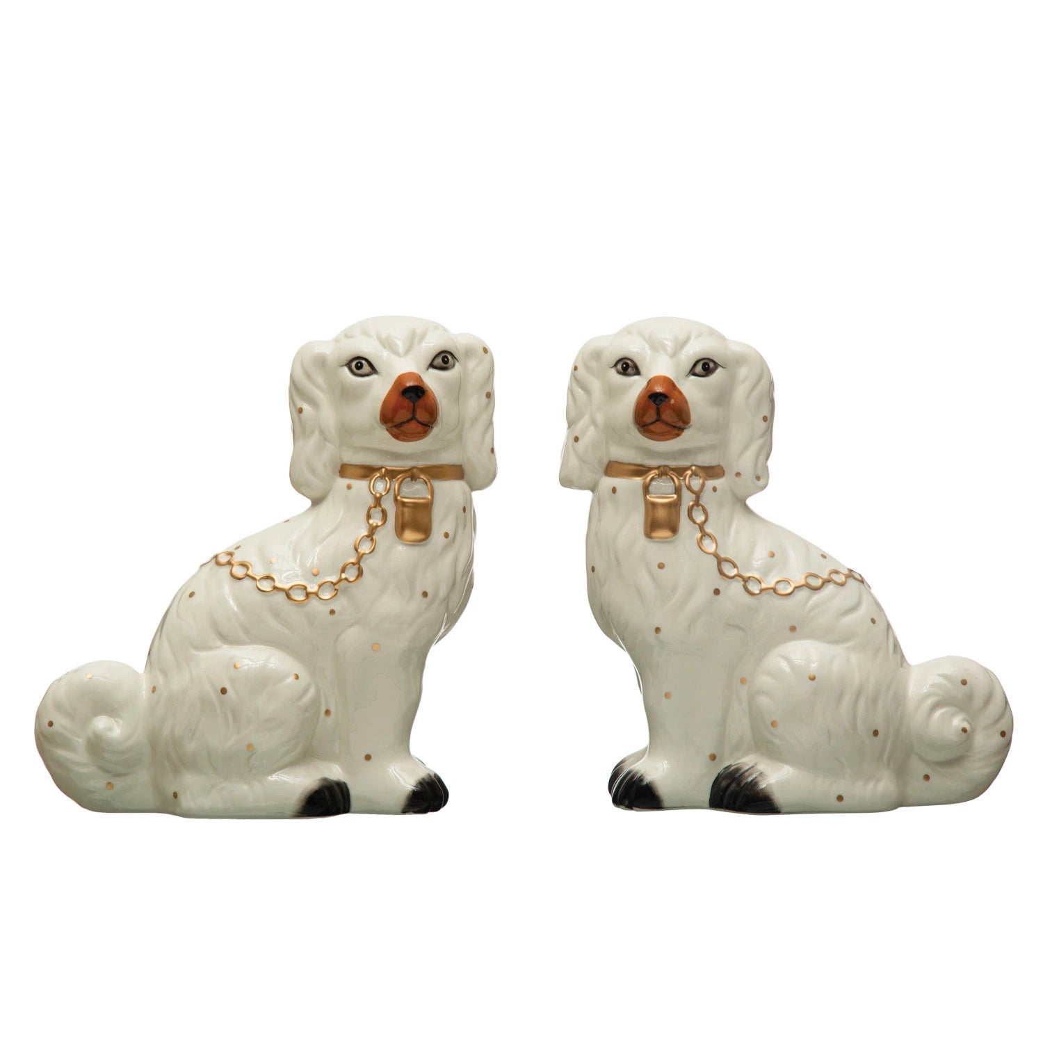 Hand-Painted Dolomite Vintage Reproduction Staffordshire Dog