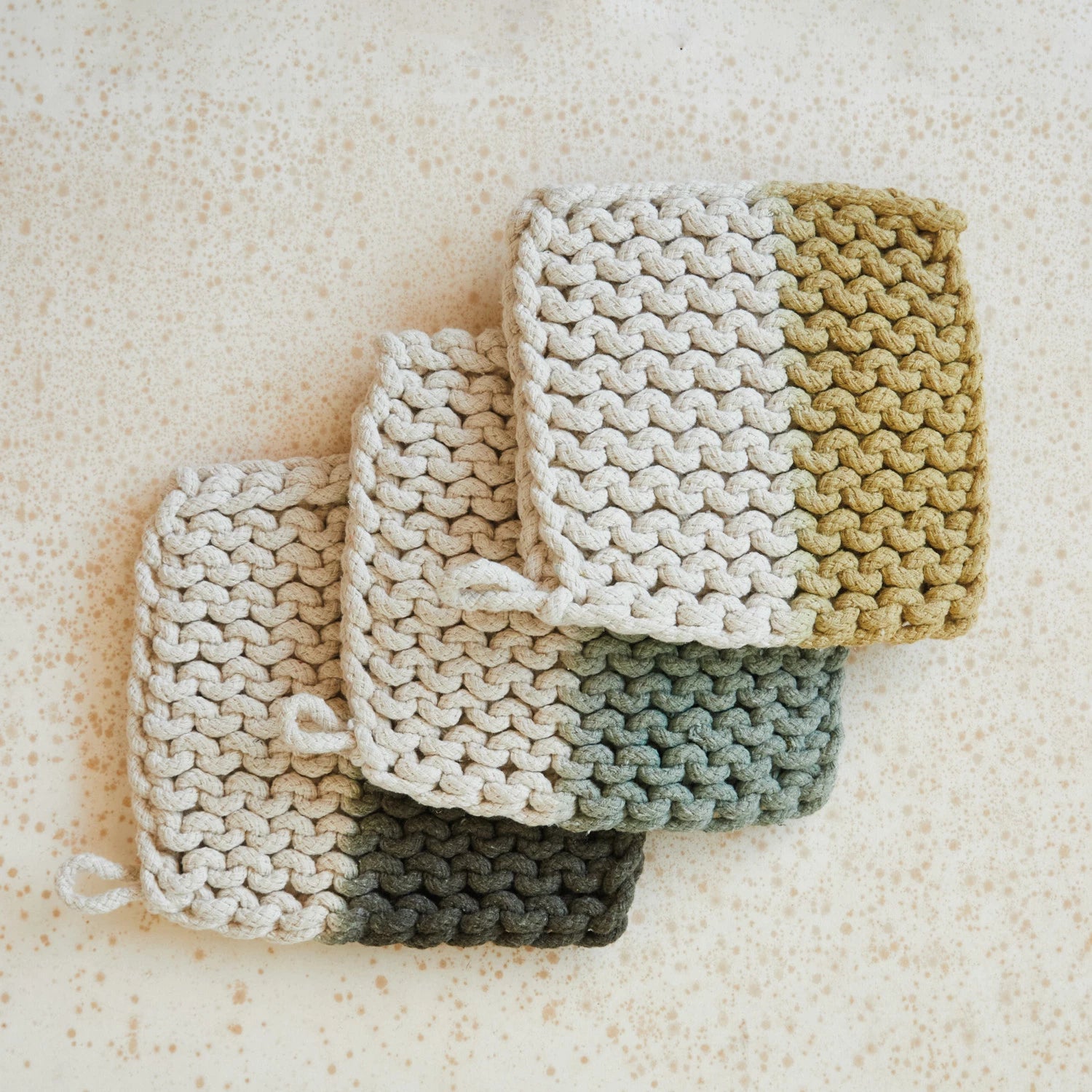 Cotton Crocheted Dip Dyed Pot Holder