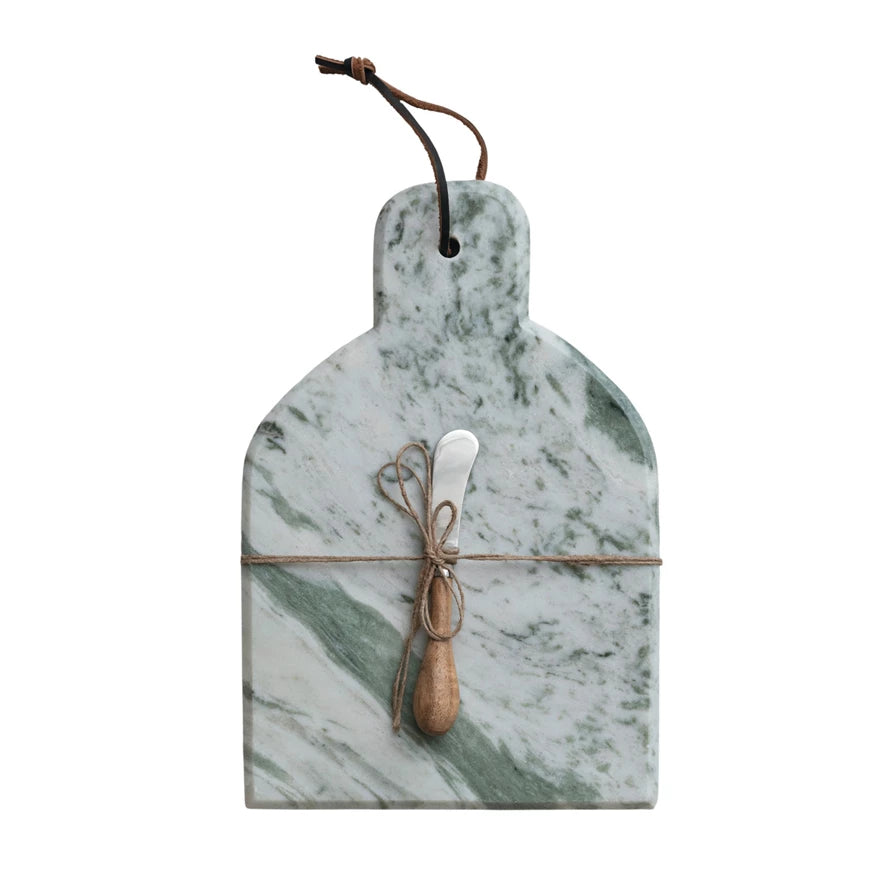 Marble Cutting Board with Canape Knife