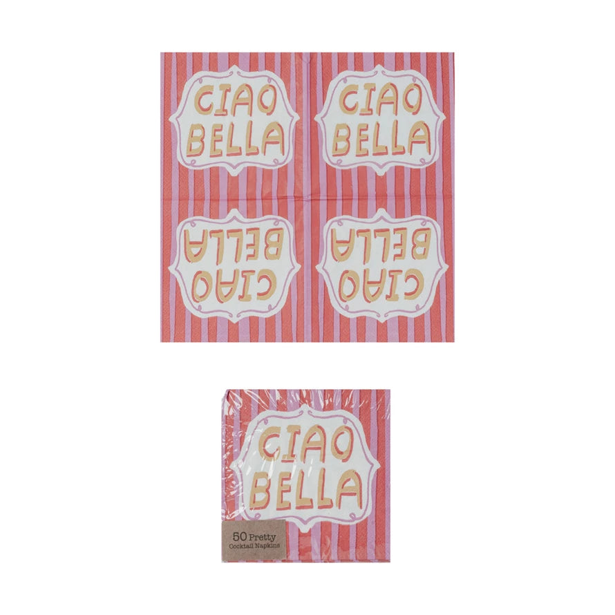 Paper Cocktail Napkins with Saying