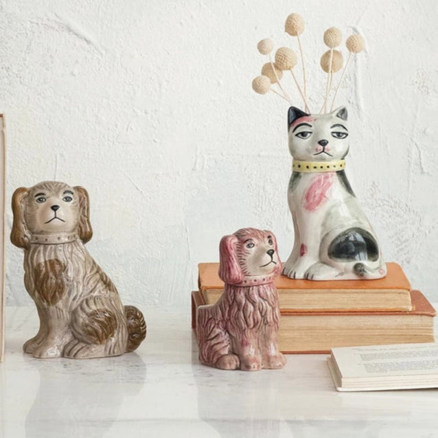 Hand-Painted Vintage Dog Reproduction Planter
