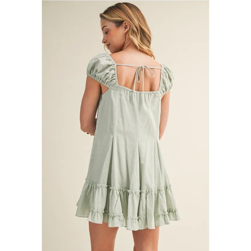 Puff Sleeve Eyelet Dress