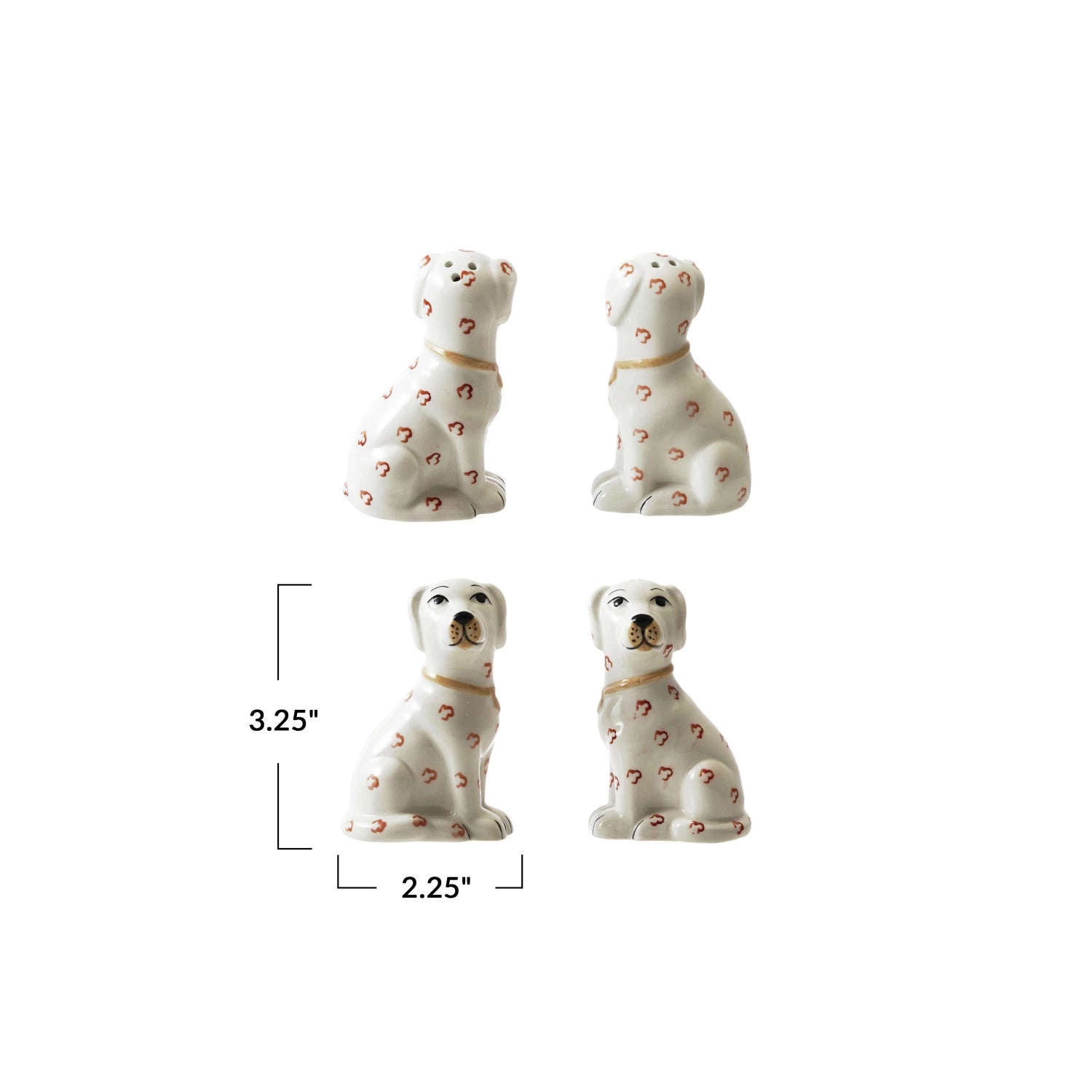 Ceramic Dog Shaped Salt & Pepper Shakers