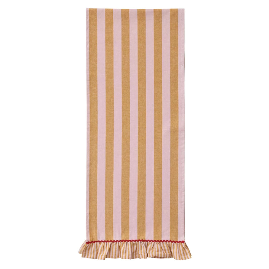 Woven Cotton Striped Table Runner