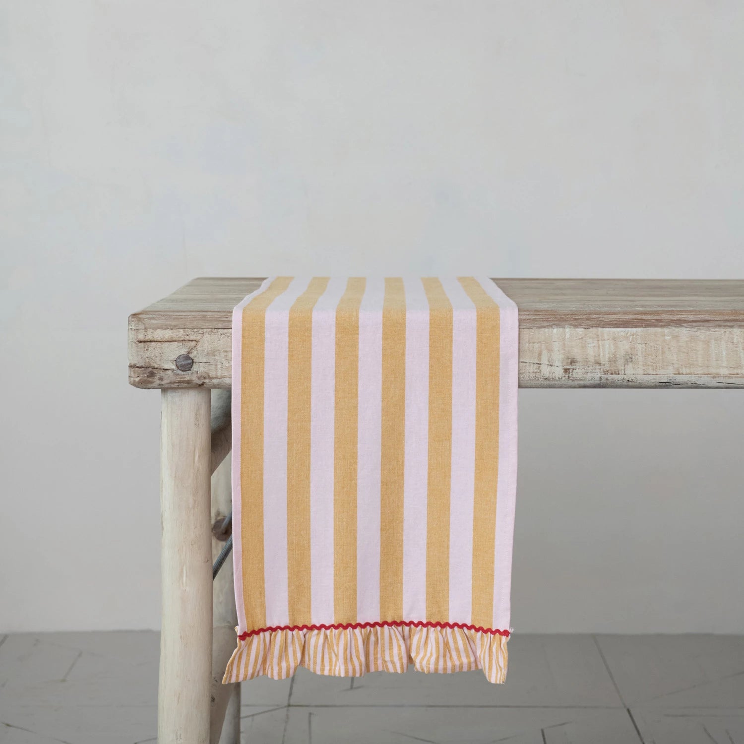 Woven Cotton Striped Table Runner