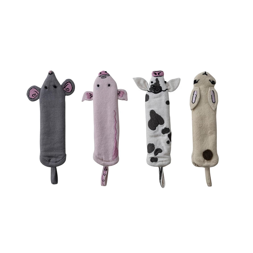 Cotton Animal Shaped Pot Handle Cover with Embroidery