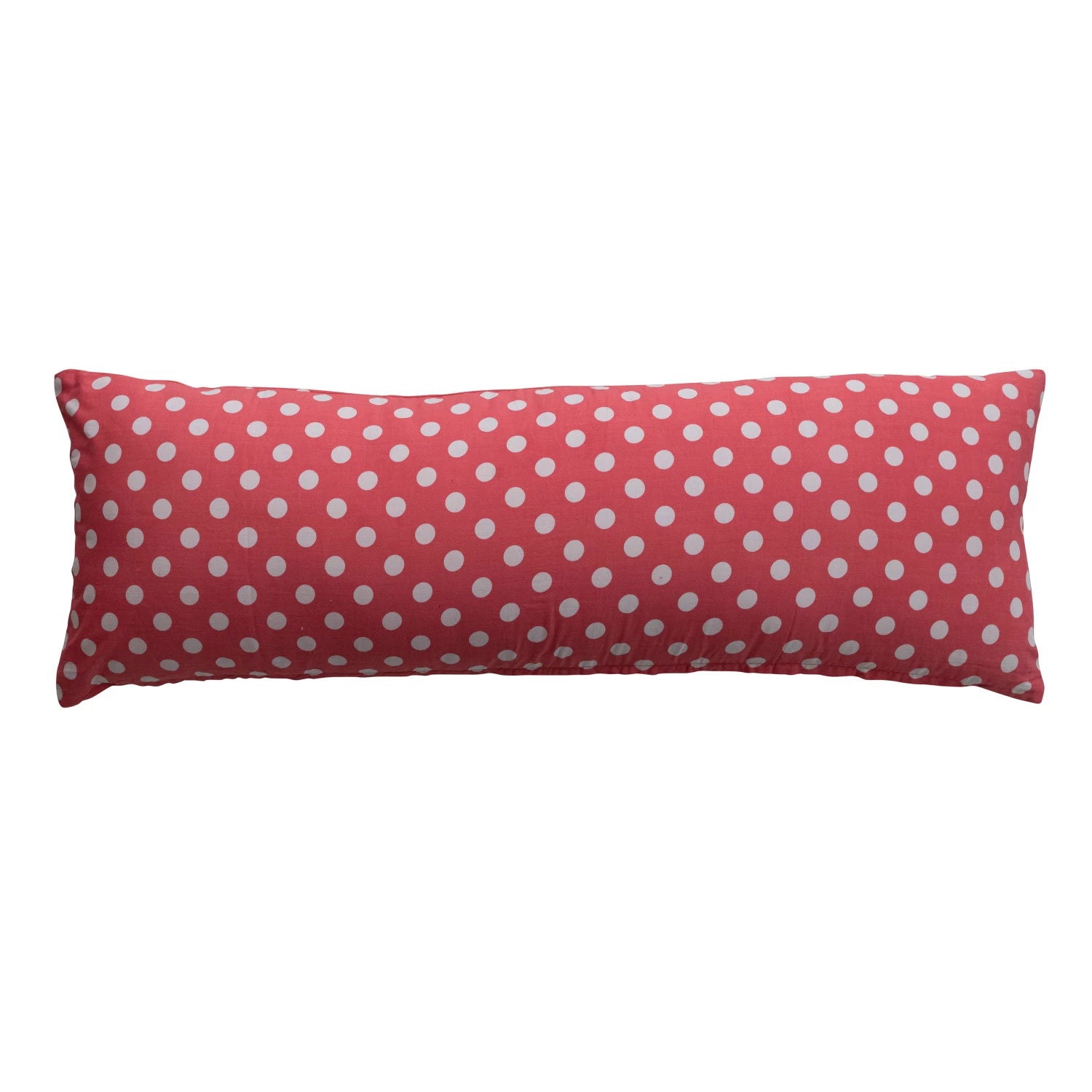 Cotton Voile Lumbar Pillow with Polka Dots & Embroidery "Oh My Darling"