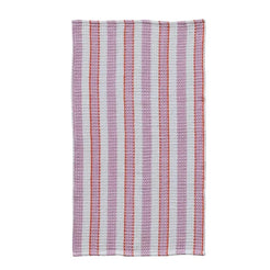 Three woven towels with different patterns on a white background