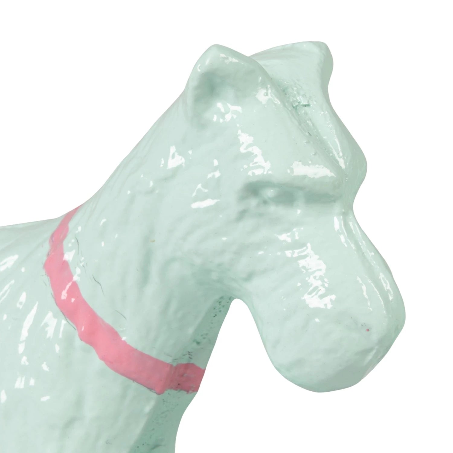 Metal Dog Shaped Bookend with Pink Collar