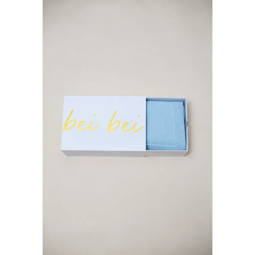Bei Bei | Breezy Blue Flat Knit Blanket