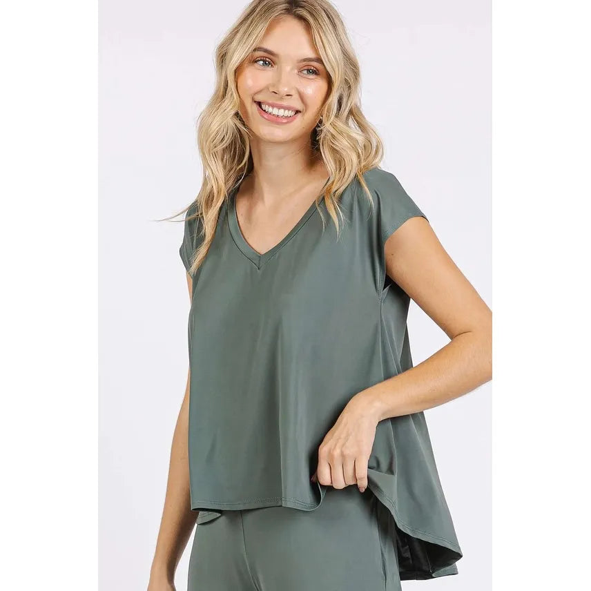 Yoga Air Stretch V-Neck Cap Sleeve Top