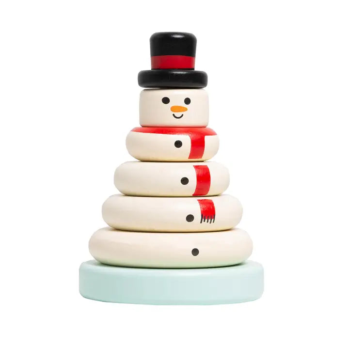 Wooden Snowman Stacking Holiday Toy Set