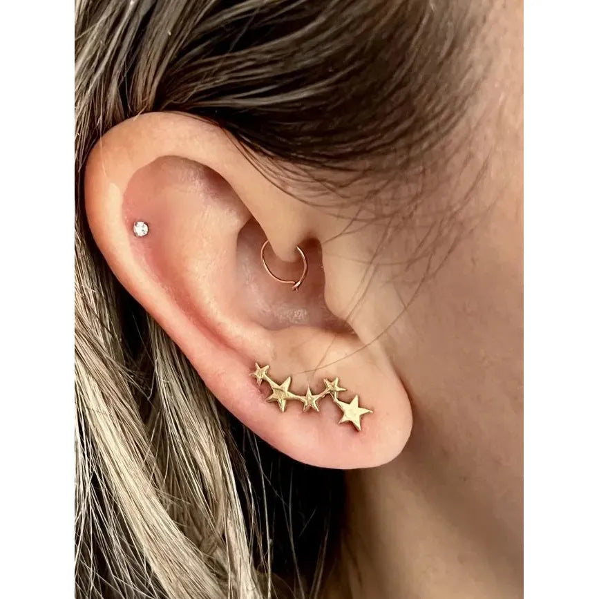 Tiny Star Brass Ear Climber
