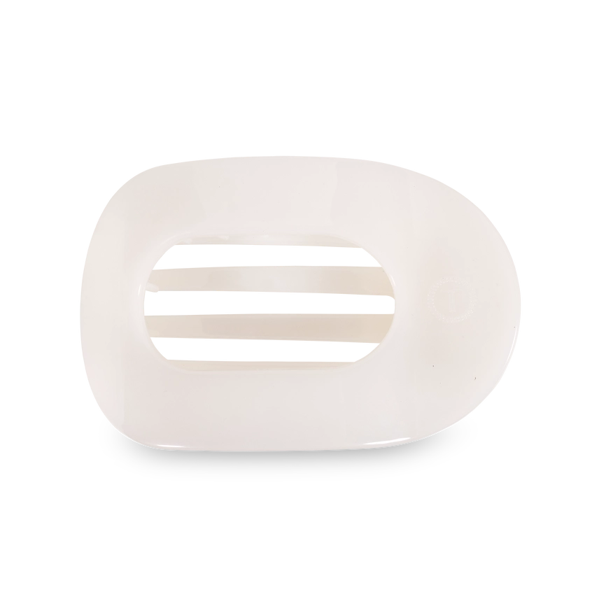 TELETIES Round Flat Hair Clip Coconut White