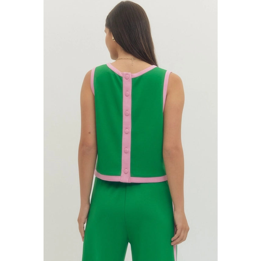 Color-block Sleeveless Top